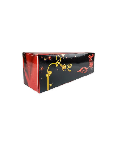 CAJA TRONCO BOULE NOEL ROUGE 25x11x11cm Pack 25 unidades