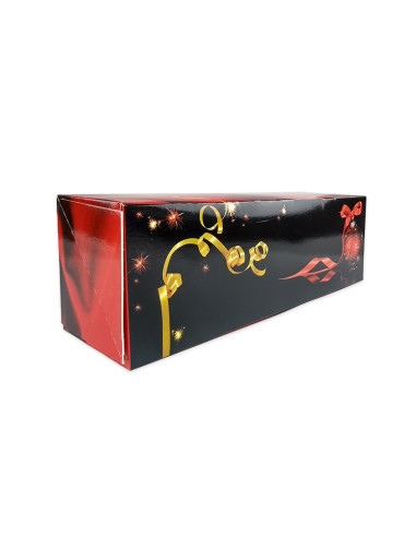 CAJA TRONCO BOULE NOEL ROUGE 30x11x11cm Pack 25 unidades