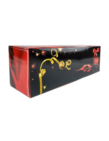 CAJA TRONCO BOULE NOEL ROUGE 25 unidades