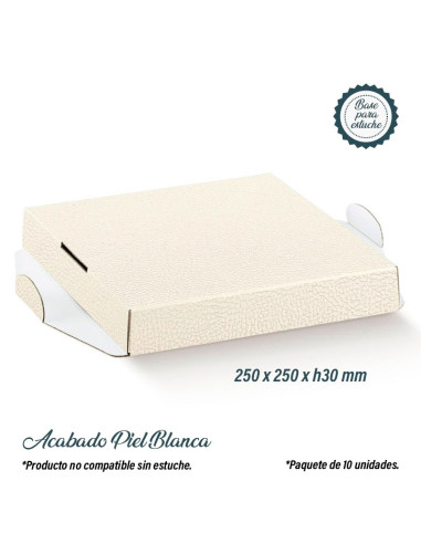 FONDO 250x250xh30mm PIEL BLANCA PK(10u)Estuches sin Fondo