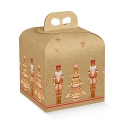 CAJA 200x200x180mm PANETTONE PK (10u) GINGER BREAD