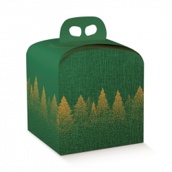 CAJA 200x200x180mm PANETTONE PK(10u) GREEN FOREST