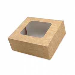 CAJA TARTA 16x16x5cm (50 uds.) KRAFT VENTANA