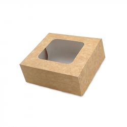 CAJA TARTA 12x12x5cm (50 uds.) KRAFT VENTANA